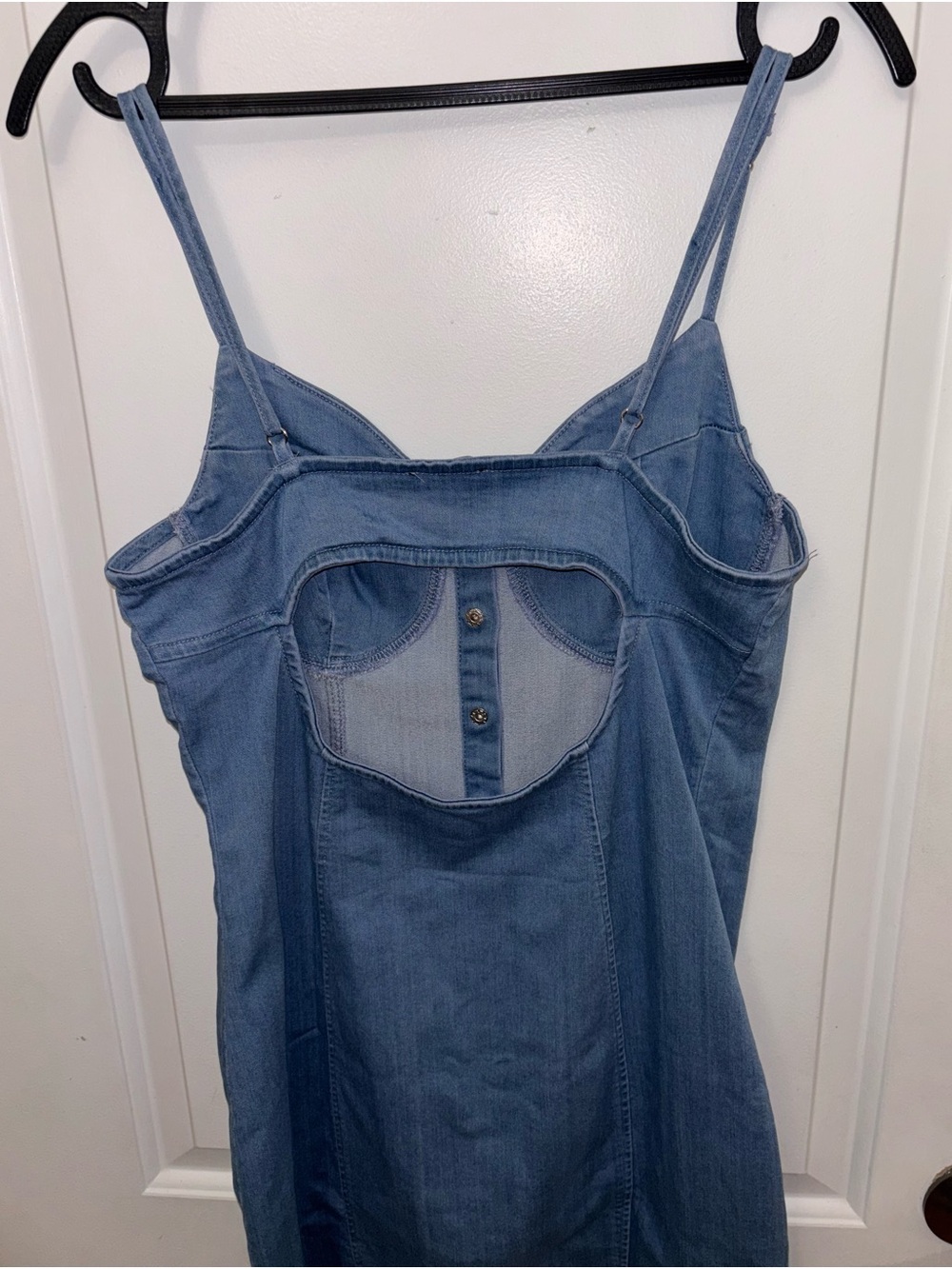 Blue Denim Button-Front Mini Dress - Picture 6 of 10
